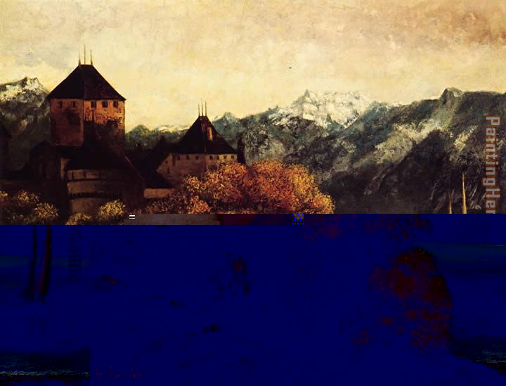 The Chateau de Chillon painting - Gustave Courbet The Chateau de Chillon art painting